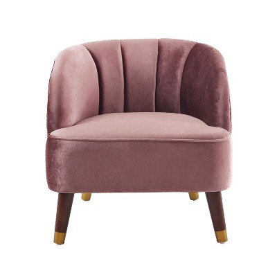 NicBex Velvet Fabric Accent Chair,Upholstered Barrel Living Room Chairs with Mid-Height Backrest,Modren Armchair,Accent Chairs for Living Room