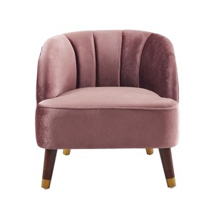 NicBex Velvet Fabric Accent Chair,Upholstered Barrel Living Room Chairs with Mid-Height Backrest,Modren Armchair,Accent Chairs for Living Room - 1 of 4