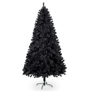 NAYSAYE 7.5FT Pre-Lit Artificial Christmas Tree Black with 1350 Branch Tips for Home Living Room Holiday Decoration, Black, 30"*30"*90" - 1 of 4