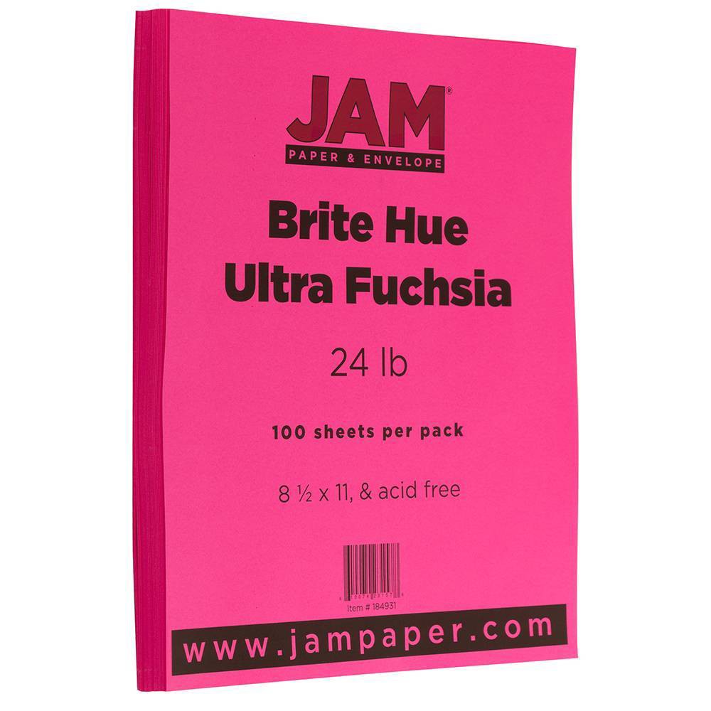 Photos - Creativity Set / Science Kit JAM Paper Brite Hue 24lb Paper 8.5" X 11" 100pk - Ultra Fuchsia Pink Falli