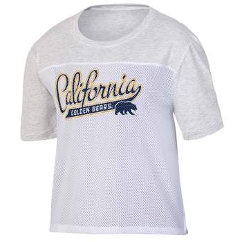 NCAA Cal Golden Bears Women's White Mesh Yoke T-Shirt