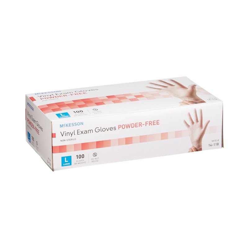 McKesson Vinyl Gloves, Powder-Free, Clear, Large, 100 Count, 10 Boxes, 1000 Total, 3 of 8