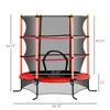 NAYSAYE Trampoline 5.3FT with Safety Enclosure for Kids, Indoor and Outdoor Use for 3 to 10 Year Olds, Red, 64.30"*64.30"*24.20" - 3 of 4