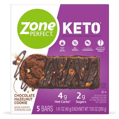 Zone Perfect Keto Bar Chocolate Hazelnut Cookie - 5pk/7.05oz