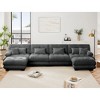 Oversized 173.2" Chenille Modular U-Shaped Sectional Sofa with Bolster Armrests and 2 Ottomans, 6-Piece Free combination Sofa - 3 of 4