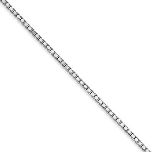 Black Bow Jewelry 1.5mm, 14k White Gold, Box Chain Necklace - 1 of 4