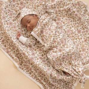 Organic Kimono Knotted Sleep Gown - Summer Garden - 1 of 4