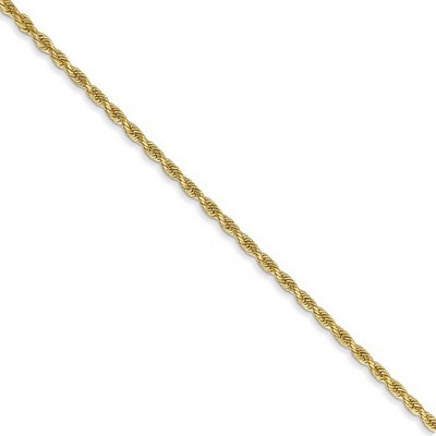 Black Bow Jewelry 1.5mm 14k Yellow Gold, D/C Rope Chain Necklace