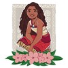 Girl's Moana 2 Pink Floral Portrait Moana Crop Top T-Shirt - image 2 of 3