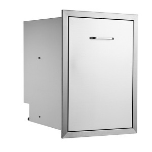 VEVOR Pull Out Trash Drawer 17.7x22.8 Inch Raised Style Trash Bin with Pull-Out Tray Stainless Steel Trash Drawer with Handle, Silver - 1 of 4