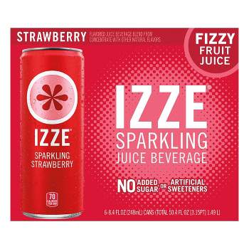IZZE Strawberry Sparkling Juice - 6pk/8.4 fl oz Cans