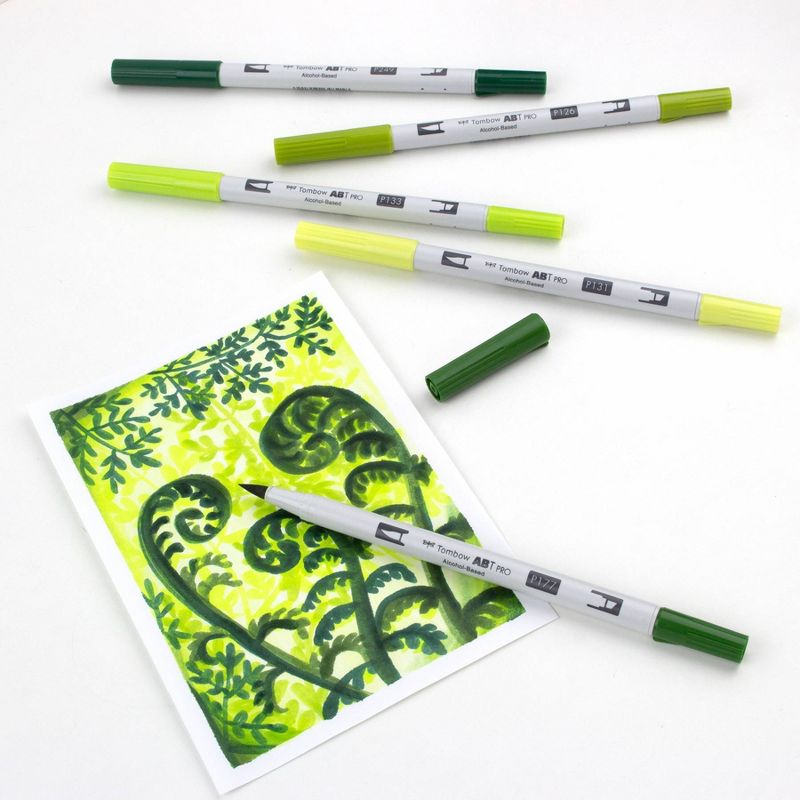 5ct ABT PRO Dual-Tip Alcohol Based Art Markers Green Tones - Tombow, 6 of 7