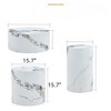 FONTOI Cylindrical Coffee Table Sets of 3, 3pcs Coffee Table with Anti-slip Feet for Living Room Bedroom Office Side Table, White, 12"*19.7"*12" - 3 of 4