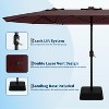 Jojoka 15FT Large Patio Umbrella with Base,Double-Sided Outdoor Market Rectangle Umbrellas for 2-8 People - 2 of 4