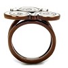 Slickblue Women's Ring Stainless Steel Coffee Tone IP Finish with Clear Synthetic Crystal Size 5-10 - 3 of 4