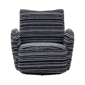 Gulches Black Boucle 360¡ã Swivel High Resilience Sponge Metal Bracket Modern Striped Armrest Leisure Chair Set of 1 - 1 of 4
