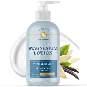 Magnesium Lotion, Topical Magnesium Cream to Relieve Muscle Cramps & Soreness, Calming & Recovery Support, Muscle Relaxation, Nobi Nutrition, 8 fl oz - 1 of 4