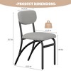 Grey Dining Room Chairs Set of 4, Boucle Fabric Stools with Metal Legs, Backrest and Upholstered Seat Cushion - 2 of 4