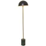 62" x 14" Metal Umbrella Style Floor Lamp with Marble Base Black (Includes LED Light Bulb) - Olivia & May