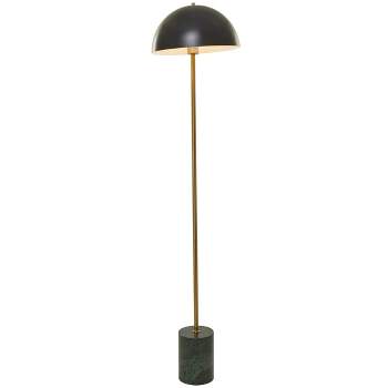 Metal Umbrella Style Floor Lamp with Marble Base Black (Includes LED Light Bulb) - Olivia & May