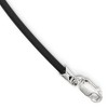 Black Bow Jewelry Two Tone Sterling Silver Flaming Diamond Cross & Rubber Cord Necklace - 2 of 4