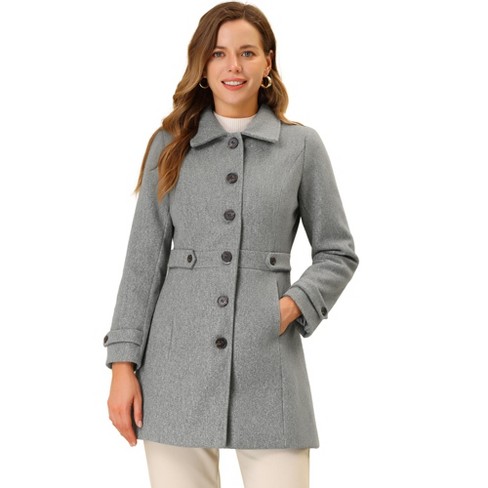 Allegra K Women's Winter Classic Outwear Overcoat With Pockets Single ...