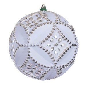 Vickerman Etch Antique White Brush Ornament - 1 of 1