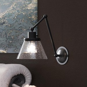 Urban Ambiance Luxury Traditional Wall Light,  14.375"H x 8"W,  Midnight Black Finish, UHP3331 - 1 of 4