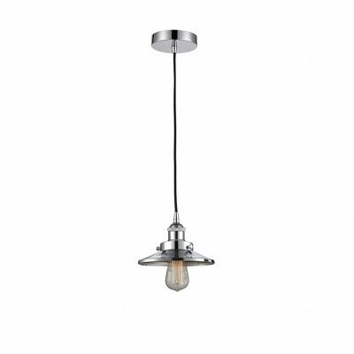 Railroad - 1 Light Cord Hung Mini Pendant In Modern Style-5.75 Inches Tall and 8 Inches Wide