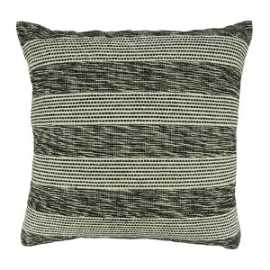 Saro Lifestyle Saro Lifestyle Cotton Pillow Cover With Striped Design, Black/White, 20" - 1 of 3