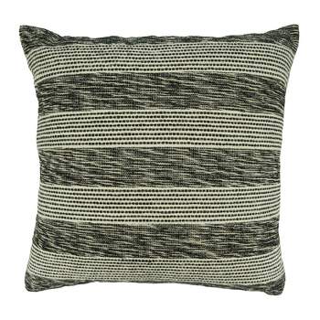 Saro Lifestyle Saro Lifestyle Cotton Pillow Cover With Striped Design, Black/White, 20"