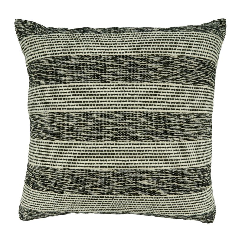 Saro Lifestyle Saro Lifestyle Cotton Pillow Cover With Striped Design, Black/White, 20", 1 of 4
