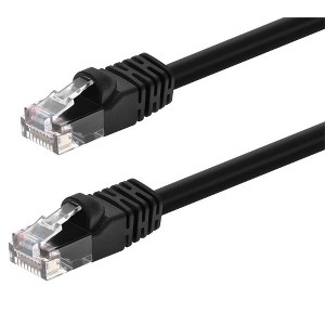 Monoprice Cat5e Ethernet Patch Cable - 14 Feet - Black | Network Internet Cord - RJ45, Stranded, 350Mhz, UTP, Pure Bare Copper Wire, 24AWG - 1 of 4