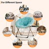 JojokaFolding Saucer Chair, Portable Soft Moon Chair with Folding Metal Frame, Faux Fur XL Circle Chair for Small Spaces, Living Room, Bedroom, - 2 of 4