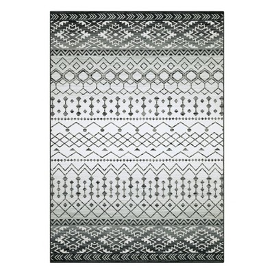 Washable Vintage Printed Rug Non Slip Low Pile Rug Soft Geometric Throw Floor Cover Foldable Indoor Carpet for Living Room Bedroom