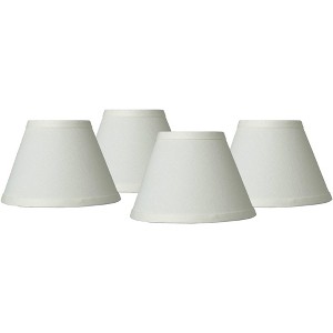 Springcrest Set of 4 Empire Lamp Shades Taya Cream Small 3.5" Top x 7" Bottom x 5" High Candelabra Clip-On Fitting - 1 of 4