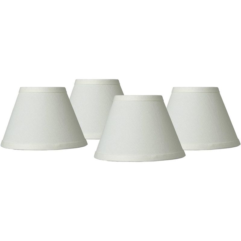 Springcrest Set of 4 Empire Lamp Shades Taya Cream Small 3.5" Top x 7" Bottom x 5" High Candelabra Clip-On Fitting, 1 of 8