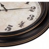 Traditional Large Wall Clock - 23 - Inch Vintage Distressed Dial, Metal Hands, Glass Lens, Quartz Accuracy, Black - Brown - 4 of 4
