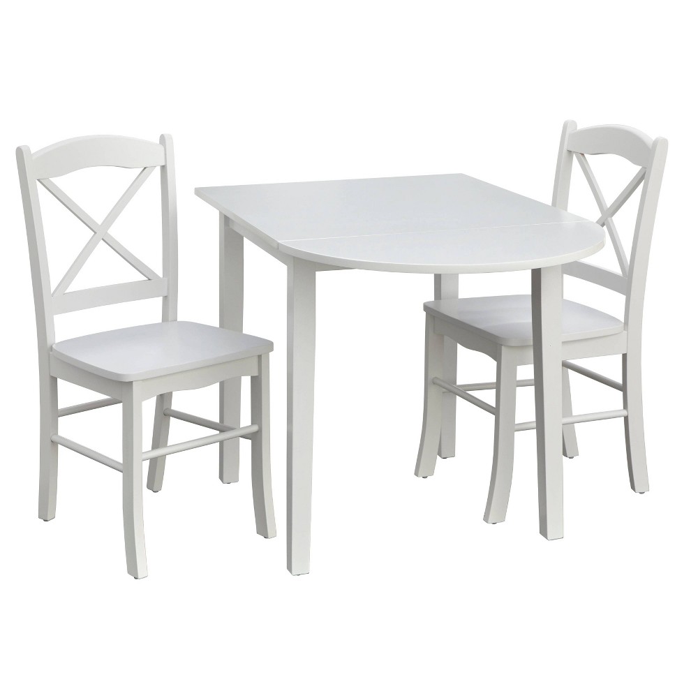 Photos - Dining Table 3pc Tiffany Extendable  Set White - Buylateral