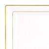 Smarty Had A Party 6.5" White with Gold Square Edge Rim Plastic Appetizer/Salad Plates (120 Plates) - image 2 of 4