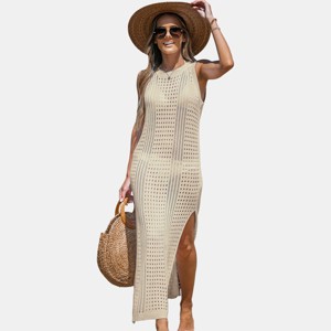 Women's Sleeveless Cutout Bodycon Cover-Up Maxi Dress - Cupshe - 1 of 4