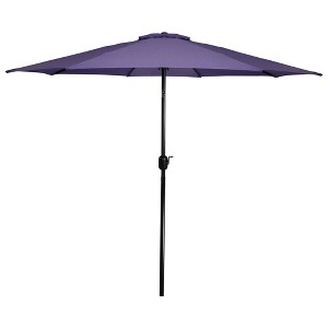 Northlight 9ft Outdoor Patio Market Umbrella with Hand Crank and Tilt, Purple - 1 of 4