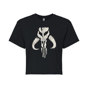 Women's - Star Wars - The Mandalorian Mando Icon Cropped Graphic T-Shirt - 1 of 4
