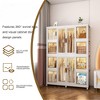 Children's Wardrobe - Foldable and easy-to-assemble wardrobe featuring 2 hanging rods and 8 storage bins, suitable for bedrooms and nurseries. - 3 of 4