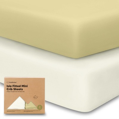 KeaBabies 2-Pack Isla Mini Crib Sheets, Pack and Play Sheets Fitted, Pack N Play Sheets, Fitted Crib Sheet