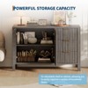 Garvee 47" Fluted Sideboard Buffet Cabinet, Modern Mid Century Coffee Bar Cabinet with 3 Drawers & 2 Doors, Wooden Credenza - 4 of 4