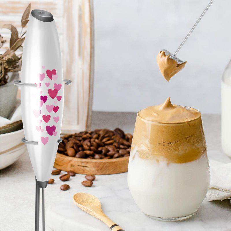 PowerLix Milk Frother Handheld Battery Operated Electric Whisk Foam Maker For Coffee - With Stainless Steel Stand Included, 2 of 4
