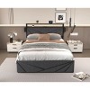 Upholstered Bed with LED Lights and Charging Station, Bed with Storage Headboard and Base Drawers, Sturdy Metal Frame Bed-Baofuwish - 3 of 4
