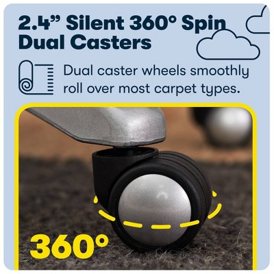 Gray Leather Executive Office Chair with Lumbar Support