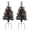 vidaXL Artificial Pathway Pre-lit Christmas Tree 2 pcs 29.9" PVC - 2 of 4